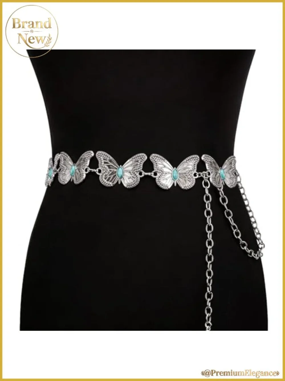 Western Concho Chain Belt Adjustable Metal Cowgirl Waist Accent